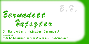 bernadett hajszter business card